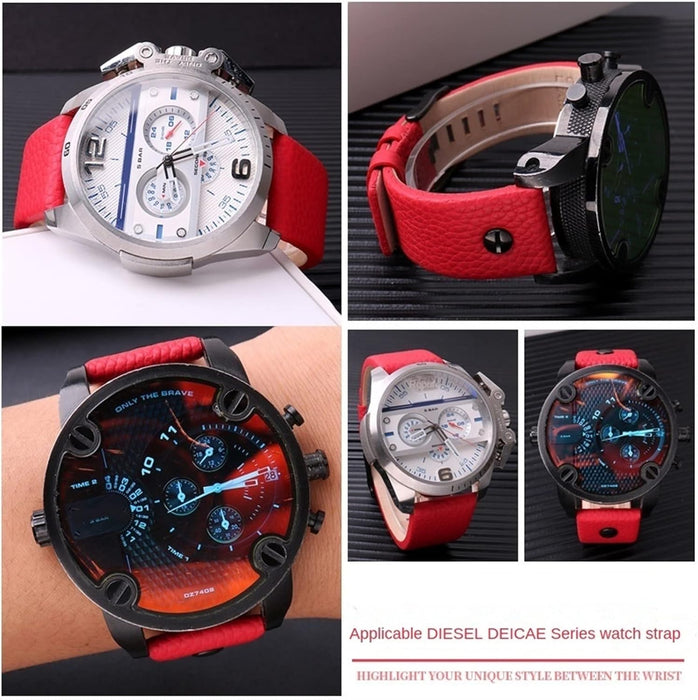 Correa de cuero de 28, correa de reloj correa accesorios hebilla para reloj diésel - Quierox - Tienda Online