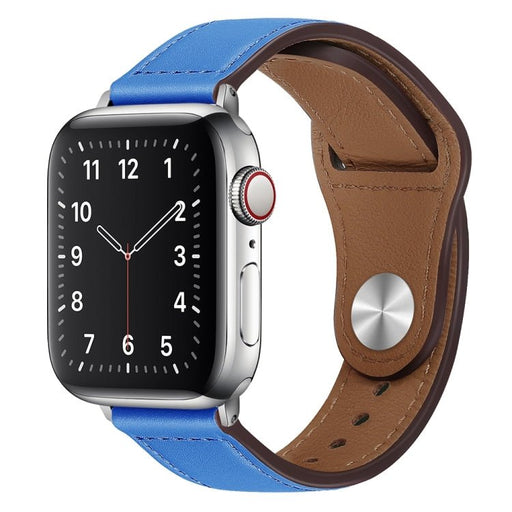Correa de reloj con hebilla plateada de cuero PU para Apple Watch Series 8 y 7 - Quierox - Tienda Online