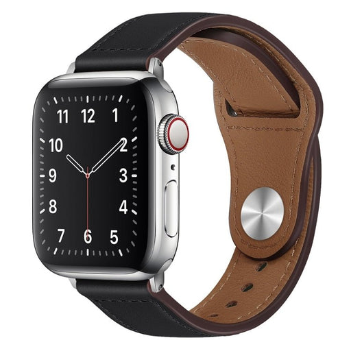 Correa de reloj con hebilla plateada de cuero PU para Apple Watch Series 8 y 7 - Quierox - Tienda Online