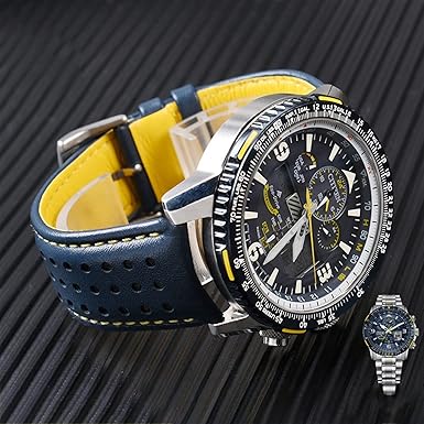 Correa de reloj de cuero genuino KGFCE para Citizen Blue Angel - Quierox - Tienda Online