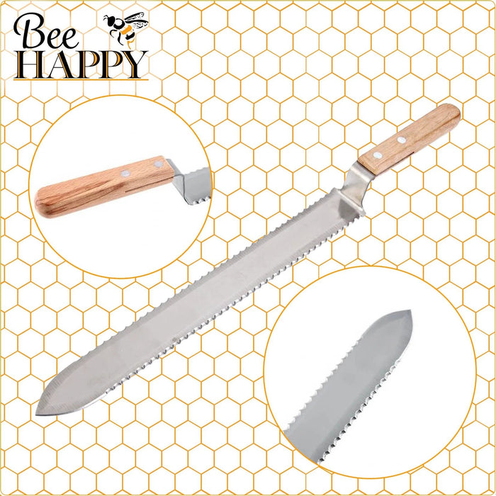 Cortador de panal de abejas de doble filo con mango de madera - Quierox - Tienda Online