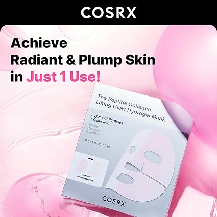 COSRX Mascarillas faciales de hidrogel con colágeno y péptidos rosas , 3 unidades - Quierox - Tienda Online