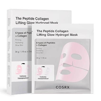 COSRX Mascarillas faciales de hidrogel con colágeno y péptidos rosas , 3 unidades - Quierox - Tienda Online
