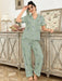 CottageSlumber Conjunto de pijama de mujer con estampado floral y diseño de bolsillo - Quierox - Tienda Online