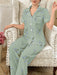 CottageSlumber Conjunto de pijama de mujer con estampado floral y diseño de bolsillo - Quierox - Tienda Online