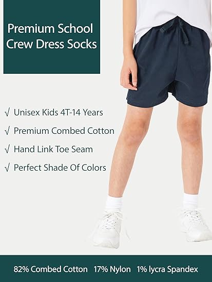COTTON DAY Calcetines unisex de algodón suave para niños y niñas paquete de 6 - Quierox - Tienda Online
