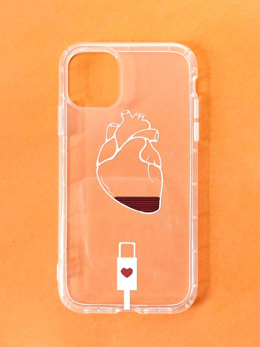 Cover compatible con iPhone con corazón transparente - Quierox - Tienda Online