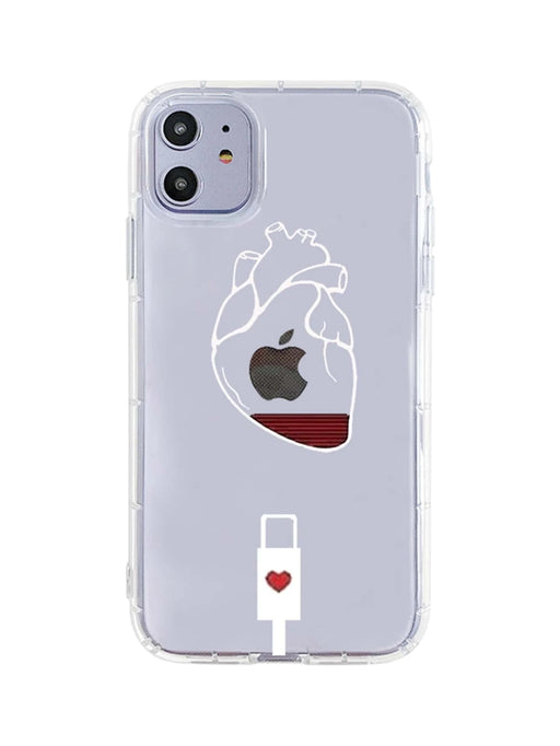 Cover compatible con iPhone con corazón transparente - Quierox - Tienda Online