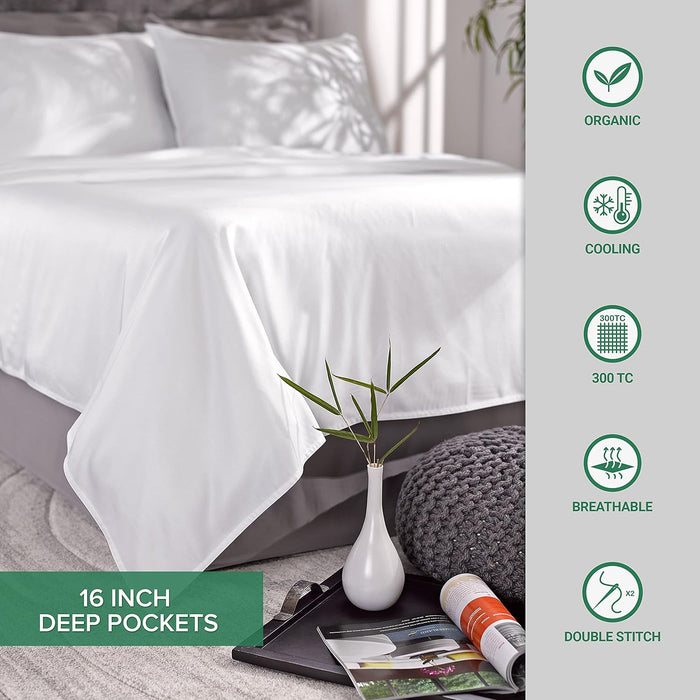 Cozy comfort Sábanas Queen de bambú puro, viscosa 100 % orgánica genuina - Quierox - Tienda Online