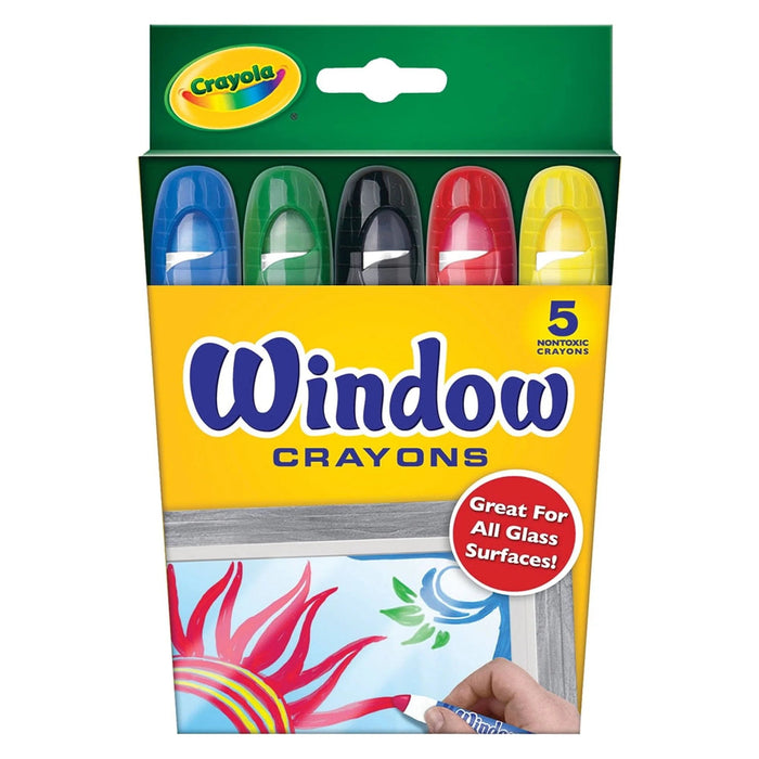 Crayola Ventana Lavable Crayones, 5 Count, Rojo,Azul,Negro,Verde,Amarillo - Quierox - Tienda Online
