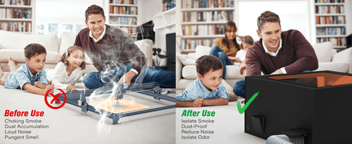 Creality Caja de grabado láser 2.0 con ventilación, cubierta protectora para máquina de corte láser de humo aislado - Quierox - Tienda Online