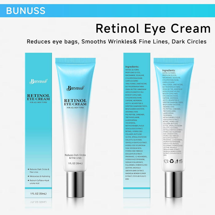 Crema de ojos con retinol para ojeras, hinchazón, antienvejecimiento - Quierox - Tienda Online