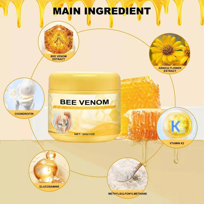 Crema De Veneno De Abeja Para Cuidado Articular Y Espalda - Amarillo - Quierox - Tienda Online