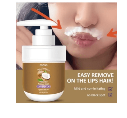 Crema depilatoria facial con aceite de coco, crema suave para el cuerpo, para labio superior - Quierox - Tienda Online