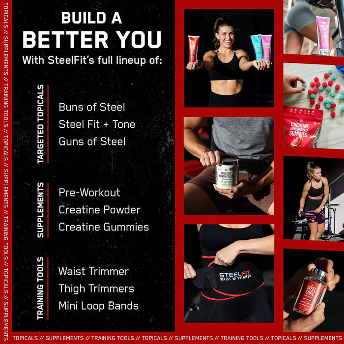 Crema SteelFit Abdominales de acero, crema de definición máxima con 5% de Coaxel - Quierox - Tienda Online