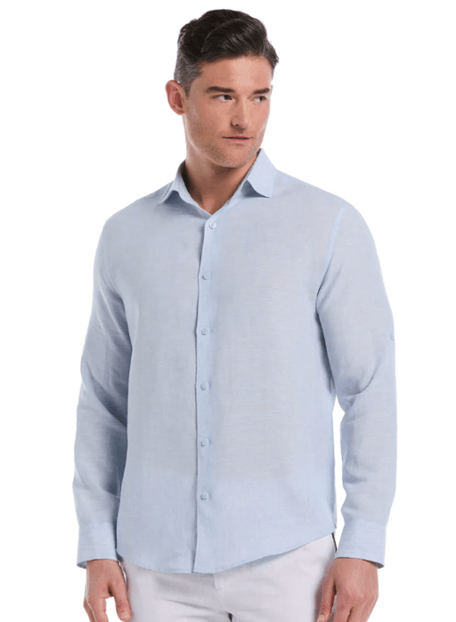 Cubavera Camisa de manga enrollada de mezcla de lino Travelselect - Quierox - Tienda Online