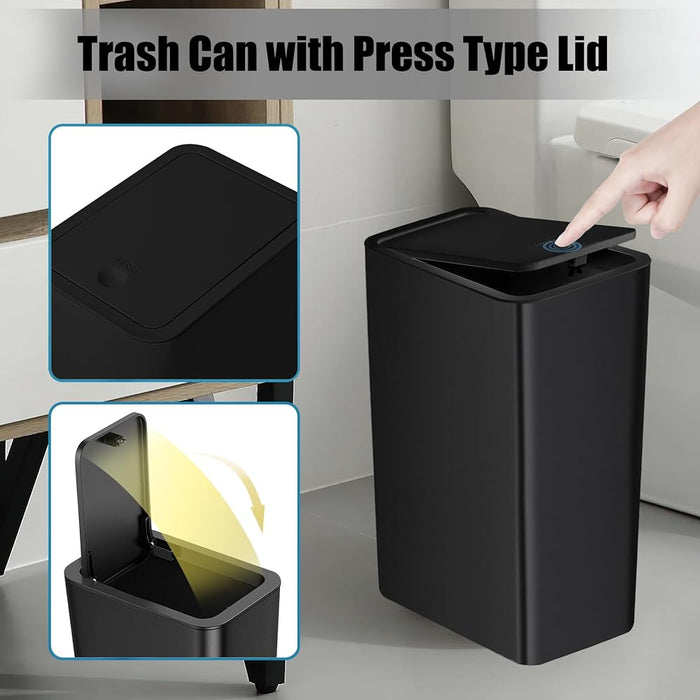 Cubo de Basura para Baño, Papelera de Espacio Reducido con Tapa Emergente - Quierox - Tienda Online