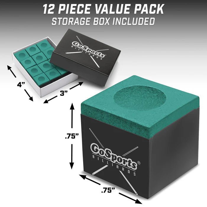 Cubos de tiza para tacos de billar GoSports Premium - Paquete de 12 - Quierox - Tienda Online