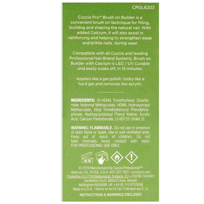 Cuccio Esmalte de uñas De Gel constructor con calcio 13 ml, transparente - Quierox - Tienda Online