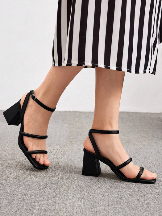 CUCCOO BIZCHIC Zapatos minimalistas de mujer con tira al tobillo de piel sintética - Quierox - Tienda Online