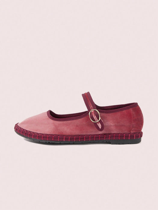 CUCCOO DOLLMOD Zapatos planos de estilo Mary Jane de terciopelo clásicos - Quierox - Tienda Online