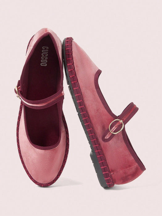 CUCCOO DOLLMOD Zapatos planos de estilo Mary Jane de terciopelo clásicos - Quierox - Tienda Online