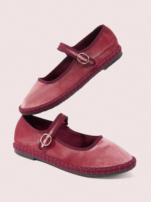 CUCCOO DOLLMOD Zapatos planos de estilo Mary Jane de terciopelo clásicos - Quierox - Tienda Online