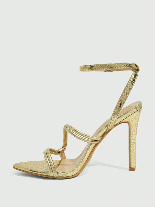 CUCCOO SZL Sandalias minimalistas y elegantes con tiras finas y tacón de cristal - Quierox - Tienda Online