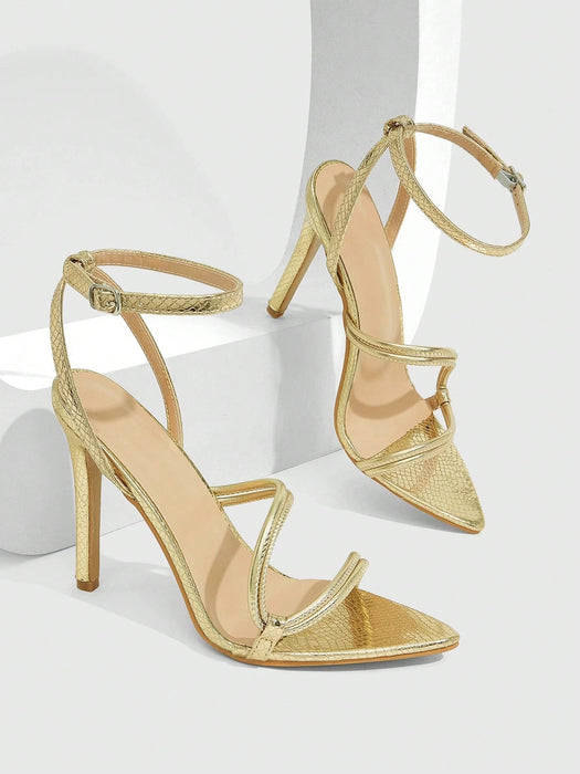 CUCCOO SZL Sandalias minimalistas y elegantes con tiras finas y tacón de cristal - Quierox - Tienda Online