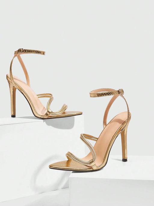 CUCCOO SZL Sandalias minimalistas y elegantes con tiras finas y tacón de cristal - Quierox - Tienda Online