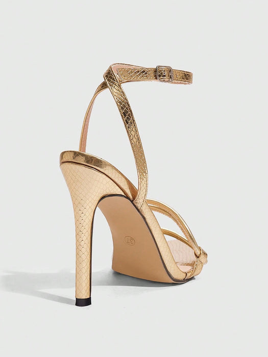 CUCCOO SZL Sandalias minimalistas y elegantes con tiras finas y tacón de cristal - Quierox - Tienda Online