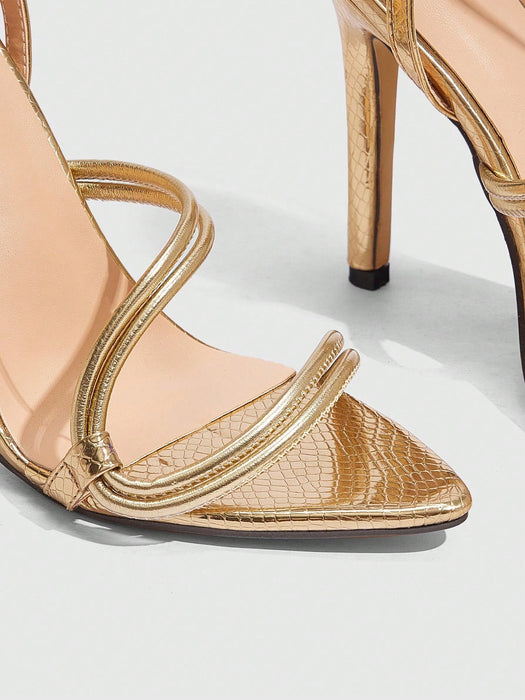 CUCCOO SZL Sandalias minimalistas y elegantes con tiras finas y tacón de cristal - Quierox - Tienda Online