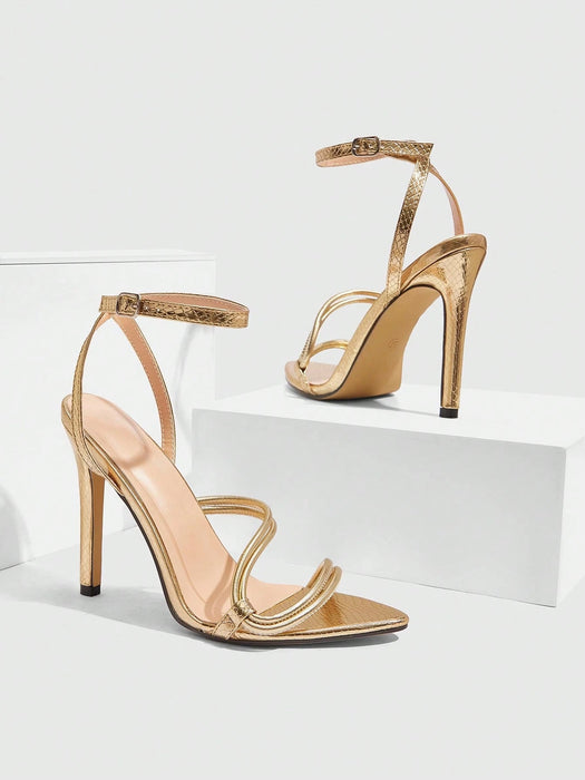 CUCCOO SZL Sandalias minimalistas y elegantes con tiras finas y tacón de cristal - Quierox - Tienda Online