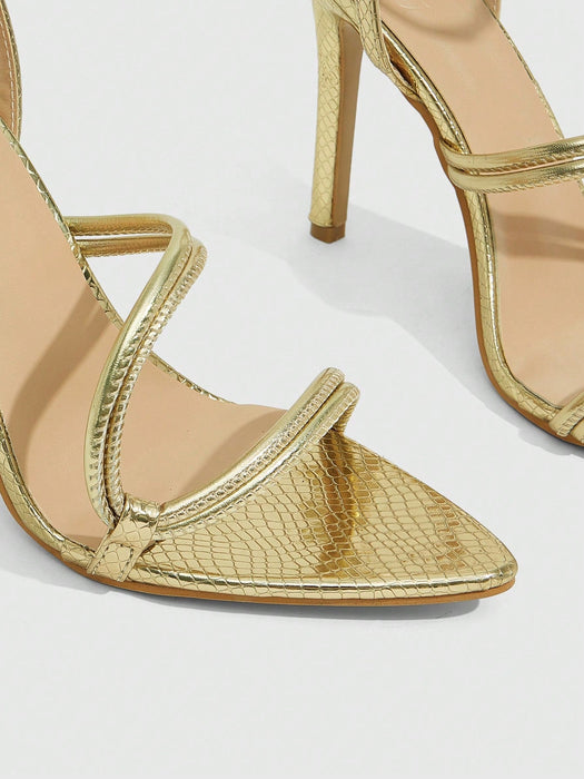 CUCCOO SZL Sandalias minimalistas y elegantes con tiras finas y tacón de cristal - Quierox - Tienda Online