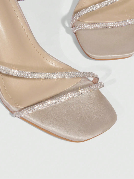 CUCCOO SZL Zapatos de mujer de tacón grueso con decoración de pedrería - Quierox - Tienda Online