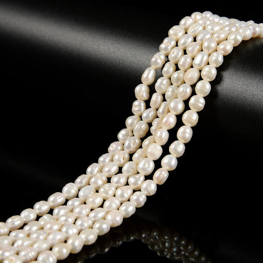 Cuentas blancas en forma barroca perla Akoya de agua dulce - Quierox - Tienda Online