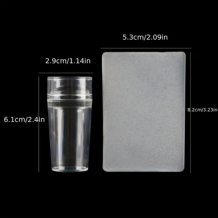 Estampador y raspador de silicona transparente para hacer diseños en uñas