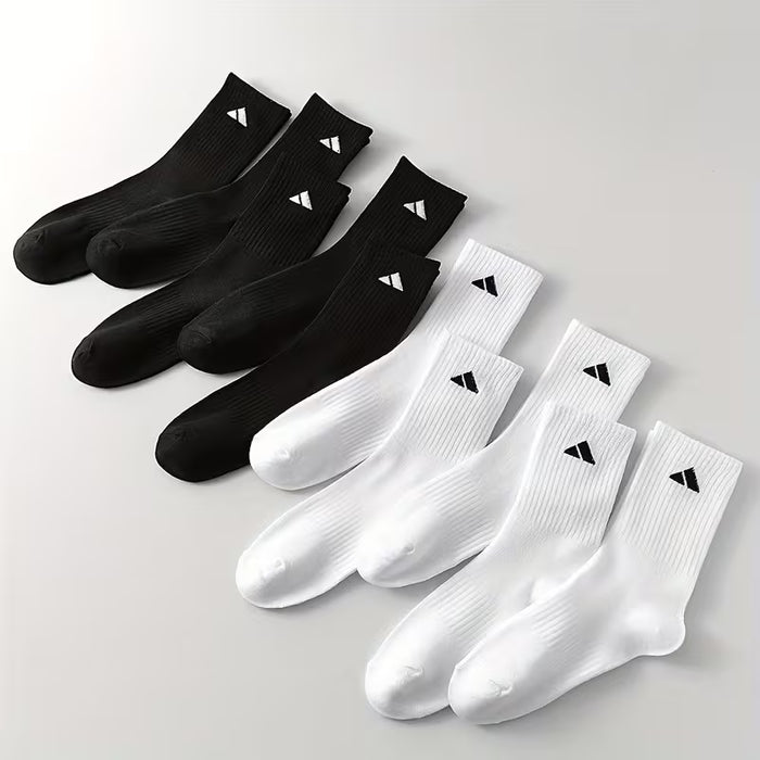 5 pares de calcetines de media caña para hombre, deportivos, color sólido