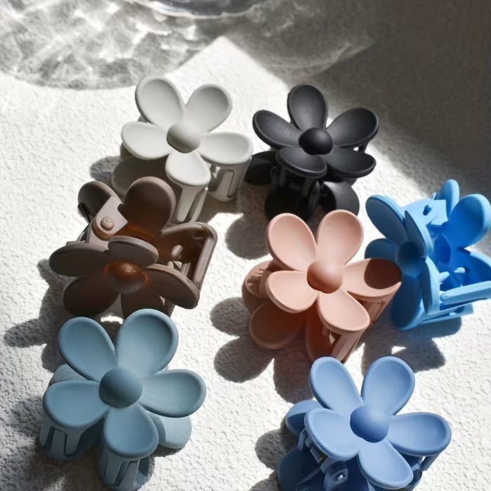 4 mini pinzas de flores pequeñas esmeriladas para mujer, de color neutro