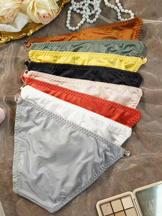 Pack de 8 Bragas Tanga Elegantes y Cómodas en Satén Estilo Francés para Mujer
