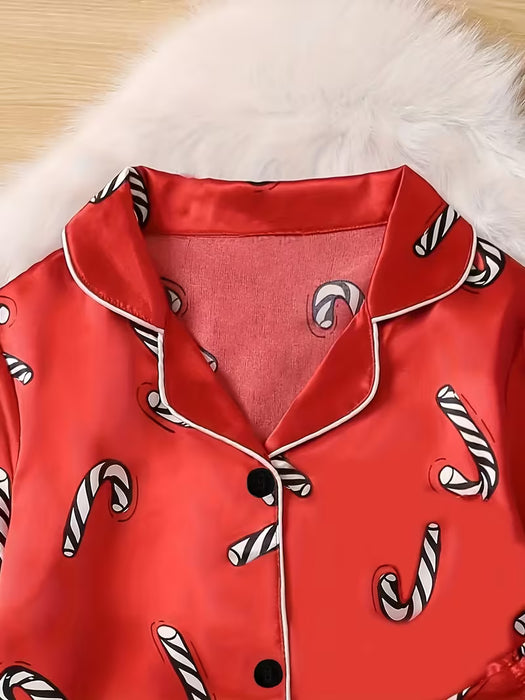 Ropa de estar en casa para niños con estampado de diseño navideño