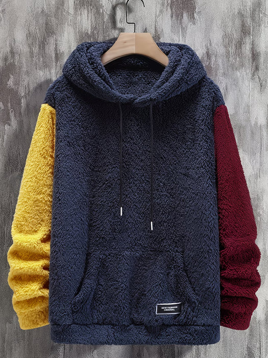 Sudadera casual para hombre, elegante y clásica, con un diseño único de bloques de color