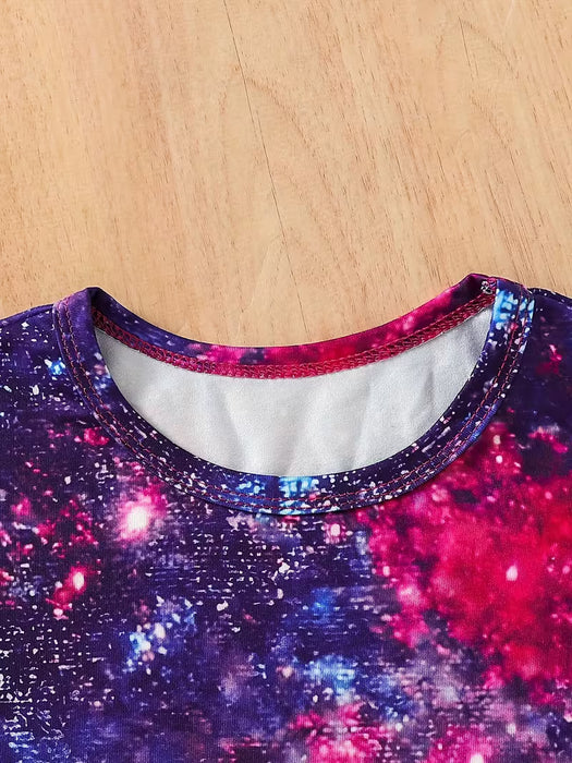 Vestido de Verano para Niñas con Estampado de Unicornio Tie-Dye