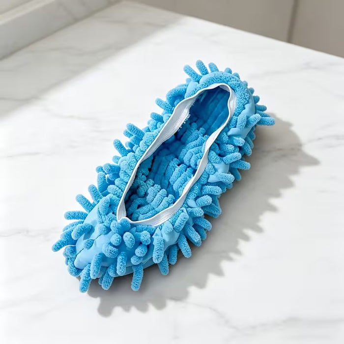 Un par de pantuflas de chenilla para fregar, pantuflas perezosas para limpiar y fregar el piso