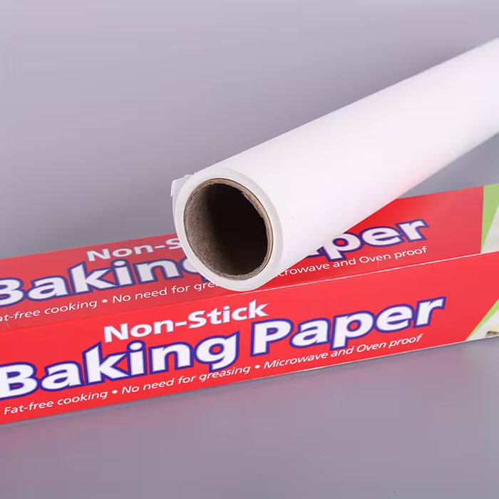 1 Rollo En Caja para Hornear Alimentos Papel de Aceite de Silicona de Doble Cara