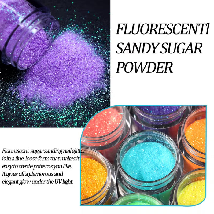 10 Botellas de Polvo de Uñas con Brillo de Azúcar Brillante, Efecto de Capa de Caramelo Iridiscente