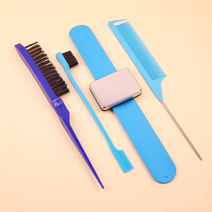4 Piezas Set Profesional de Peinado con Peine, Peine de Cola y Pulsera Magnética