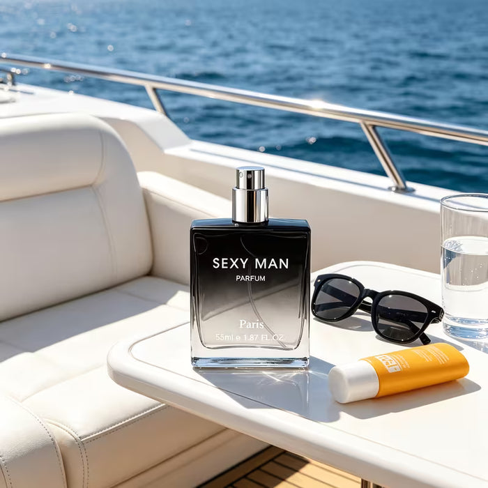 Fragancia marina amaderada y fresca, pulverizador plateado elegante que aporta un encanto masculino