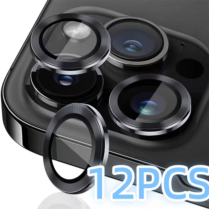 Juego de 12 protectores de lente de cámara de cristal templado para iphone 17 pro/ 17 pro max