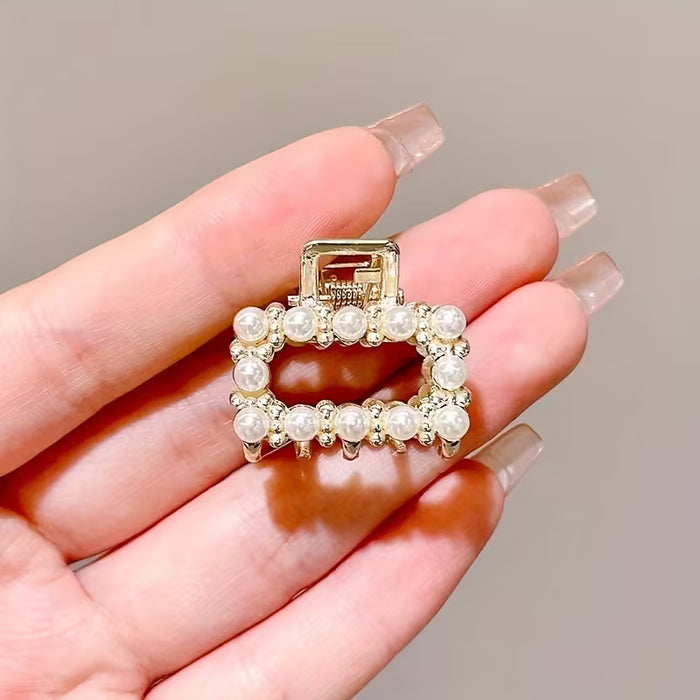 Pinza para Cabello Pequeña con decoracion de perlas falsas